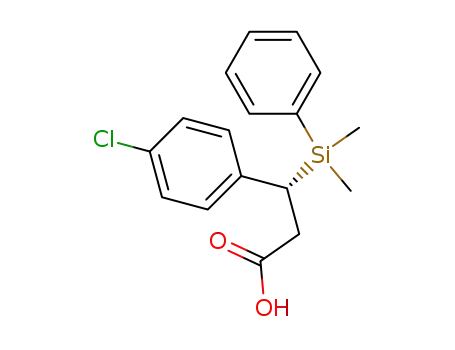 Molecular Structure of 153141-38-9 ((R)-3-(4-Chloro-phenyl)-3-(dimethyl-phenyl-silanyl)-propionic acid)