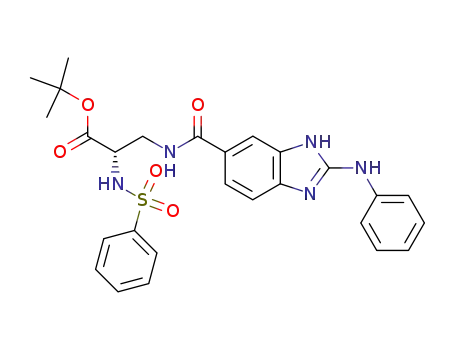 Molecular Structure of 215050-27-4 (2-benzenesulfonylamino-3-[(2-phenylamino-3<i>H</i>-benzoimidazole-5-carbonyl)-amino]-propionic acid <i>tert</i>-butyl ester)