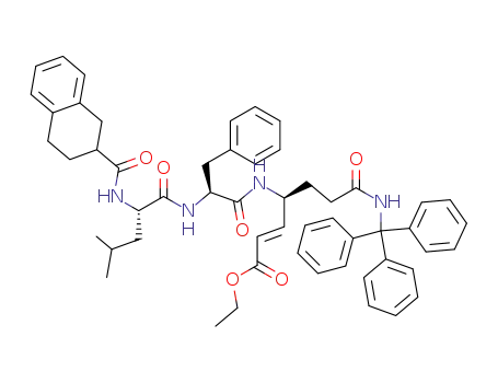 (E)-(S)-4-((S)-2-{(S)-4-Methyl-2-[(1,2,3,4-tetrahydro-naphthalene-2-carbonyl)-amino]-pentanoylamino}-3-phenyl-propionylamino)-6-(trityl-carbamoyl)-hex-2-enoic acid ethyl ester
