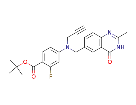 tert-butyl 4-<n-<(3,4-dihydro-2-methyl-4-oxo-6-quinazolinyl)methyl>-N-prop-2-ynylamino>-2-fluorobenzoate
