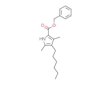 Molecular Structure of 62987-07-9 (1H-Pyrrole-2-carboxylic acid, 4-hexyl-3,5-dimethyl-, phenylmethyl ester)