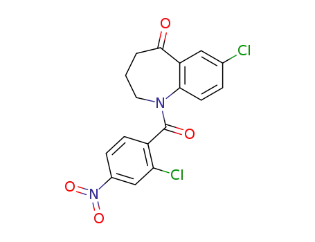 Molecular Structure of 137977-93-6 (7-chloro-1-(2-chloro-4-nitrobenzoyl)-5-oxo-2,3,4,5-tetrahydro-1H-1-benzazepine)