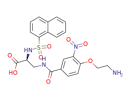 Molecular Structure of 215050-35-4 ((S)-3-[4-(2-Amino-ethoxy)-3-nitro-benzoylamino]-2-(naphthalene-1-sulfonylamino)-propionic acid)