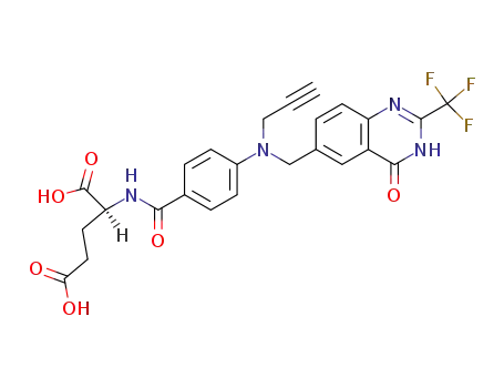 Molecular Structure of 112887-78-2 (2-desamino-2-trifluoromethyl-N(10)-propargyl-5,8-dideazafolic acid)