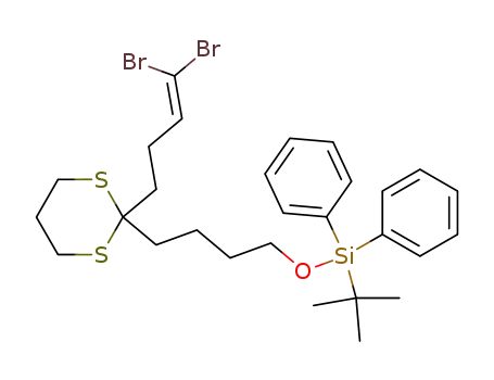 tert-Butyl-{4-[2-(4,4-dibromo-but-3-enyl)-[1,3]dithian-2-yl]-butoxy}-diphenyl-silane