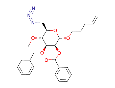 4-pentenyl 6-azido-2-O-benzoyl-3-O-benzyl-6-deoxy-4-O-methyl-α-D-mannopyranoside