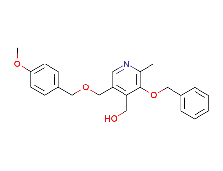Molecular Structure of 280762-57-4 ((3-(benzyloxy)-5-{[(4-methoxybenzyl)oxy]methyl}-2-methyl-4-pyridinyl)methanol)