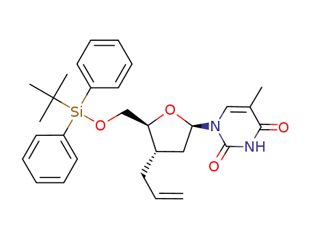 3-C-allyl-1-[5-O-(tert-butyldiphenylsilyl)-2,3-dideoxy-β-D-erythro-pentofuranosyl]thymine