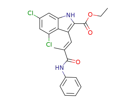 4,6-dichloro-3-(2-phenylcarbamoyl-propenyl)-1<i>H</i>-indole-2-carboxylic acid ethyl ester