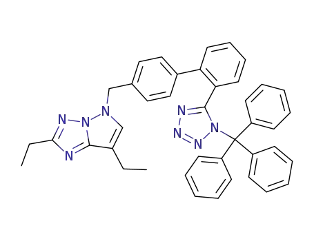 2,7-diethyl-5-[[2'-(N-triphenylmethyl-tetrazol-5-yl)biphenyl-4-yl]methyl]-5H-pyrazolo[1,5-b][1,2,4]triazole