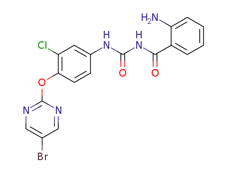 Molecular Structure of 134742-26-0 (2-amino-N-[[4-(5-bromopyrimidin-2-yl)oxy-3-chloro-phenyl]carbamoyl]ben zamide)