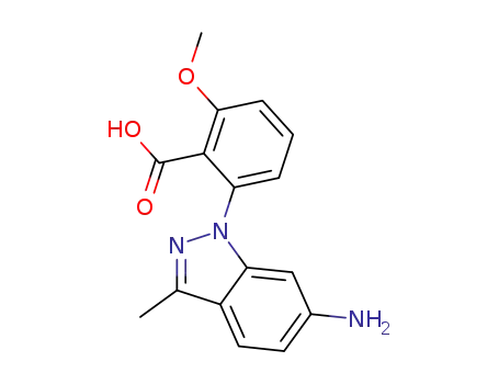 Molecular Structure of 142854-09-9 (6-amino-1-(2-carboxy-3-methoxyphenyl)-3-methylindazole)