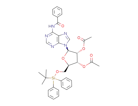 Adenosine, N-benzoyl-5'-O-[(1,1-dimethylethyl)diphenylsilyl]-,
2',3'-diacetate