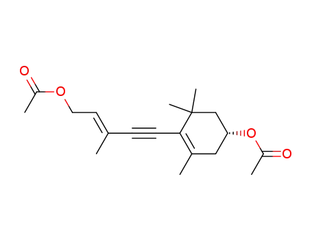 2-trans-5-<(4'R)-4'-acetoxy-2',6',6'-trimethylcyclohex-1'-enyl>-3-methyl-2-penten-4-yn-1-yl acetate