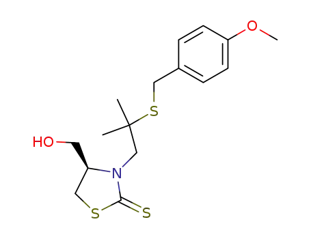 2-Thiazolidinethione,
4-(hydroxymethyl)-3-[2-[[(4-methoxyphenyl)methyl]thio]-2-methylpropyl]-,
(R)-