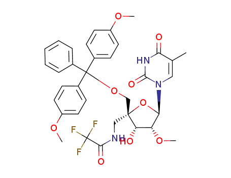 1-{5-deoxy-4-C-{[(4,4'-dimethoxytrityl)oxy]methyl}-2-O-methyl-5-[(trifluoroacetyl)amino]-α-L-lyxofuranosyl}thymine