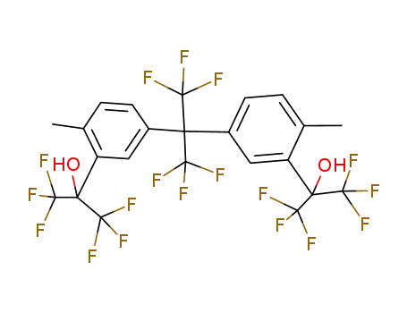 Molecular Structure of 127002-42-0 (1,1,1,3,3,3-hexafluoro-2,2-bis-[4-methyl-3-(2,2,2-trifluoro-1-hydroxy-1-trifluoromethyl-ethyl)-phenyl]-propane)