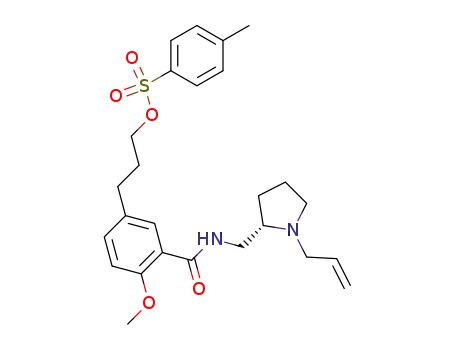 Molecular Structure of 713135-14-9 (BENZAMIDE, 2-METHOXY-5-[3-[[(4-METHYLPHENYL)SULFONYL]OXY]PROPYL]-N-[[1-(2-PROPENYL)-2-PYRROLIDINYL]METHYL]-)