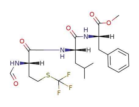 Molecular Structure of 201870-94-2 ((S)-2-[(S)-2-((S)-2-Formylamino-4-trifluoromethylsulfanyl-butyrylamino)-4-methyl-pentanoylamino]-3-phenyl-propionic acid methyl ester)