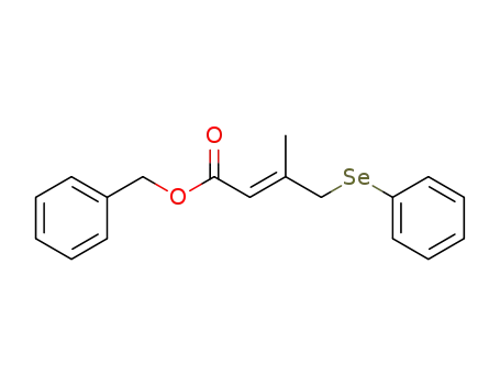 2-Butenoic acid, 3-methyl-4-(phenylseleno)-, phenylmethyl ester, (E)-