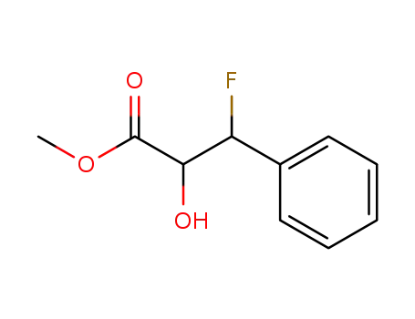 Molecular Structure of 25309-14-2 (Benzenepropanoic acid, b-fluoro-a-hydroxy-, methyl ester)