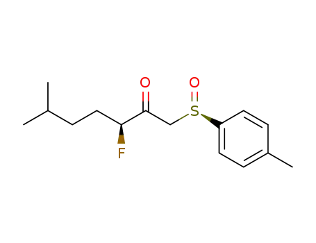 Molecular Structure of 114086-88-3 ((3S)-3-fluoro-6-methyl-1-<(R)-(4-methylphenyl)sulphinyl>-2-heptanone)