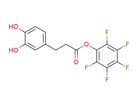 Molecular Structure of 169232-24-0 (3-(3,4-dihydroxyphenyl)propanoic acid pentafluorophenyl ester)