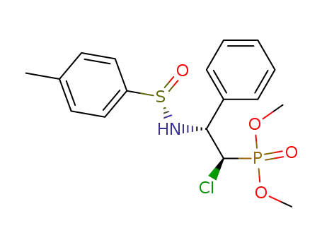 dimethyl (S<sub>S</sub>,1S,2R)-(+)-1-chloro-2-phenyl-2-(p-toluenesulfinamide)-ethylphosphonate