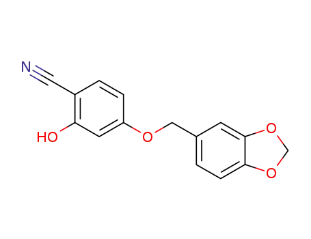 Molecular Structure of 181039-93-0 (4-(1,3-Benzodioxol-5-ylmethoxy)-2-hydroxybenzonitrile)