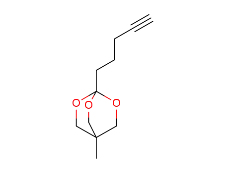 Molecular Structure of 89276-37-9 (2,6,7-Trioxabicyclo[2.2.2]octane, 4-methyl-1-(4-pentynyl)-)