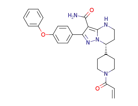 Molecular Structure of 1633350-06-7 (7-(1-acryloylpiperidin-4-yl)-2-(4-phenoxyphenyl)-4,5,6,7-tetrahydropyrazolo[1,5-a]pyrimidine-3-carboxamide)