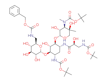 6'-N-benzyloxycarbonyl-3,3'',3'''-tri-N-(t-butoxycarbonyl)-isepamicin