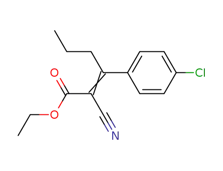 Molecular Structure of 104820-14-6 (ethyl 2-cyano-3-(4-chlorophenyl)-2-hexenoate)