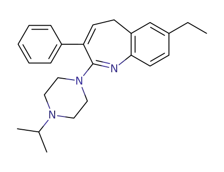 Molecular Structure of 111027-74-8 (5H-1-Benzazepine, 7-ethyl-2-[4-(1-methylethyl)-1-piperazinyl]-3-phenyl-)