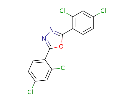 Molecular Structure of 2492-00-4 (2,5-BIS(2,4-DICHLOROPHENYL)-1,3,4-OXADIAZOLE)
