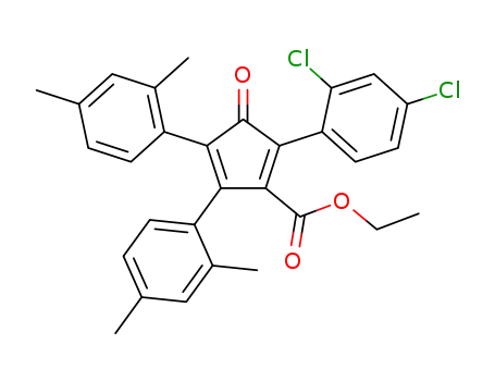 Molecular Structure of 1564265-60-6 (ethyl 2-(2,4-dichlorophenyl)-4,5-bis(2,4-dimethylphenyl)-3-oxocyclopenta-1,4-di-enecarboxylate)