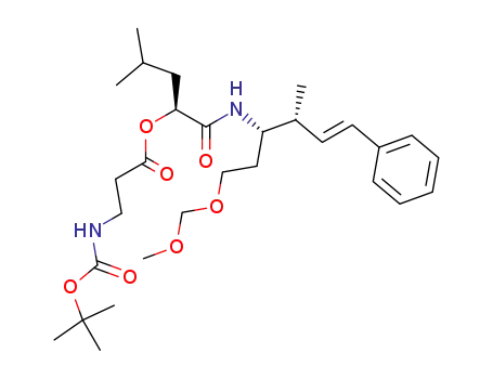 3-tert-Butoxycarbonylamino-propionic acid (S)-1-[(E)-(1S,2R)-1-(2-methoxymethoxy-ethyl)-2-methyl-4-phenyl-but-3-enylcarbamoyl]-3-methyl-butyl ester