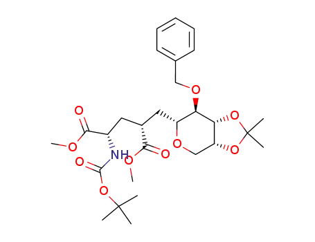 (2R,4S)-2-((3aR,6R,7R,7aR)-7-Benzyloxy-2,2-dimethyl-tetrahydro-[1,3]dioxolo[4,5-c]pyran-6-ylmethyl)-4-tert-butoxycarbonylamino-pentanedioic acid dimethyl ester