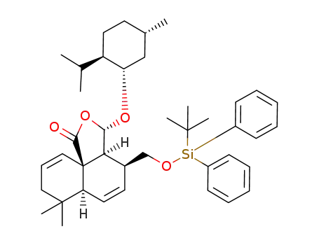 (3S,3aS,4S,6aS,10aR)-4-(tert-Butyl-diphenyl-silanyloxymethyl)-3-((1S,2R,5S)-2-isopropyl-5-methyl-cyclohexyloxy)-7,7-dimethyl-3,3a,4,6a,7,8-hexahydro-2-oxa-cyclopenta[d]naphthalen-1-one