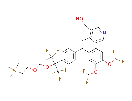 [4-(2-(3,4-bis-difluoromethoxy-phenyl)-2-{4-[2,2,2-trifluoro-1-trifluoromethyl-1-(2-trimethylsilanyl-ethoxymethoxy)-ethyl]-phenyl}-ethyl)-pyridin-3-yl]-methanol