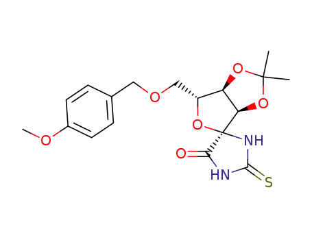 [5R-(5α,7β,8α,9α)]-8,9-isopropylidenedioxy-7-[4-(methoxybenzyloxy)methyl]-6-oxa-2-thioxo-1,3-diazaspiro[4.4]nonan-4-one