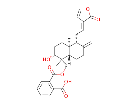 Molecular Structure of 1609089-36-2 (19-O-(2′-carboxybenzoyl)-14-deoxy-14,15-didehydroandrographolide)