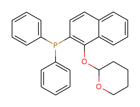 Molecular Structure of 502159-11-7 (Phosphine, diphenyl[1-[(tetrahydro-2H-pyran-2-yl)oxy]-2-naphthalenyl]-)