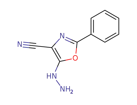 Molecular Structure of 314748-14-6 (4-Oxazolecarbonitrile,5-hydrazino-2-phenyl-(9CI))