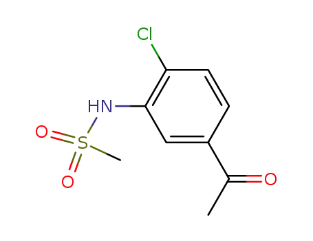 Molecular Structure of 79406-58-9 (Methanesulfonamide, N-(5-acetyl-2-chlorophenyl)-)