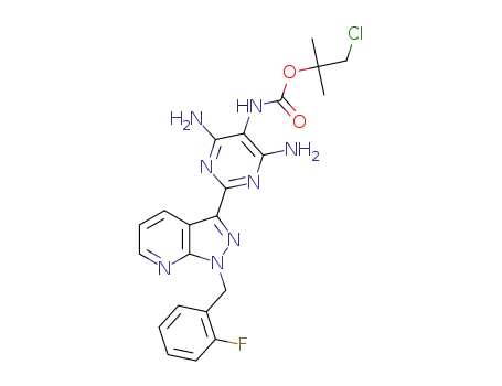 1-chloro-2-methylpropan-2-yl {4,6-diamino-2-[1-(2-fluorobenzyl)-1H-pyrazolo[3,4-b]pyridin-3-yl]pyrimidin-5-yl}carbamate