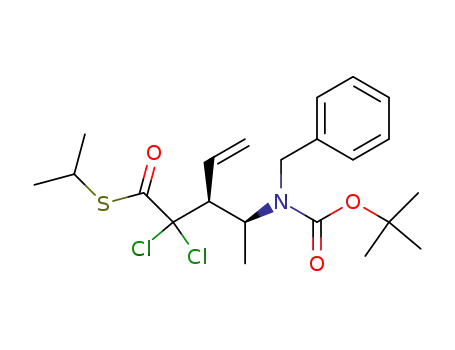 isopropyl (3S)-3-((1S)-1-(benzyl(tert-butoxycarbonyl)amino)ethyl)-2,2-dichloropent-4-enethioate
