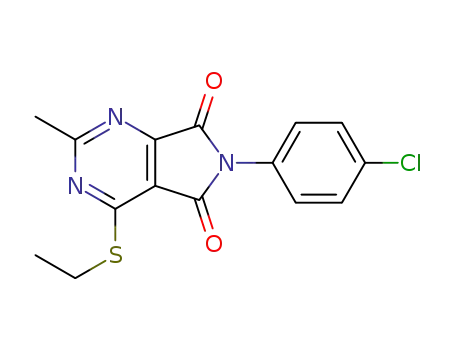 Molecular Structure of 1599431-69-2 (6-(4-chlorophenyl)-4-(ethylthio)-2-methyl-6H-pyrrolo[3,4-d]pyrimidine-5,7-dione)