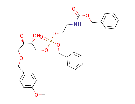 (2-{benzyloxy-[(2R,3R)-2,3-dihydroxy-4-(4'-methoxybenzyloxymethyl)-butoxy]-phosphoryloxy}-ethyl)-carbamic acid benzyl ester