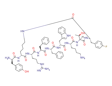 Molecular Structure of 1608155-32-3 (DTyr-cyclo(DLys-Arg-Phe-Phe-DTrp-Lys-Thr-4FPhe))